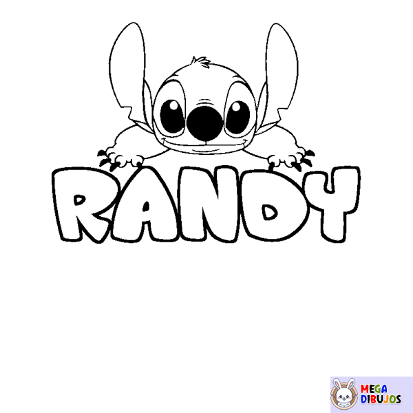 Coloración del nombre RANDY - decorado Stitch