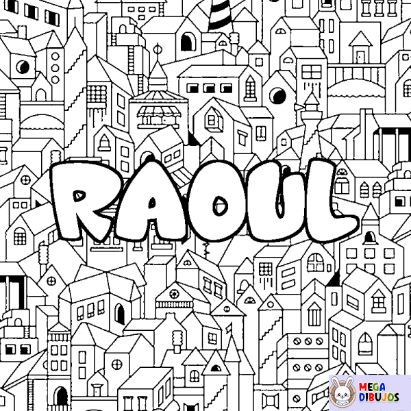 Coloración del nombre RAOUL - decorado ciudad