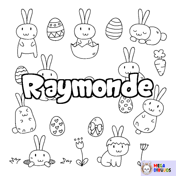 Coloración del nombre Raymonde - decorado Pascua