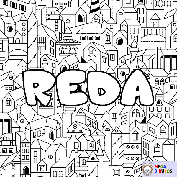 Coloración del nombre REDA - decorado ciudad