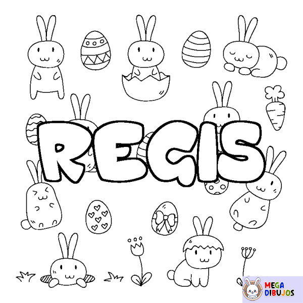 Coloración del nombre REGIS - decorado Pascua