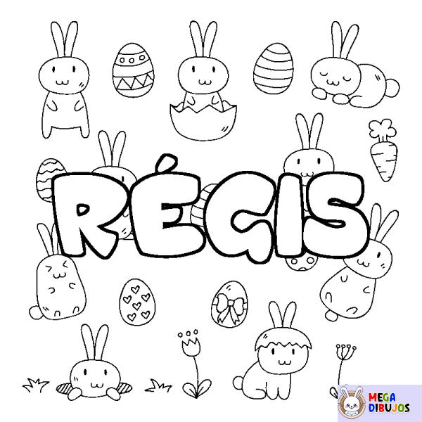 Coloración del nombre R&Eacute;GIS - decorado Pascua