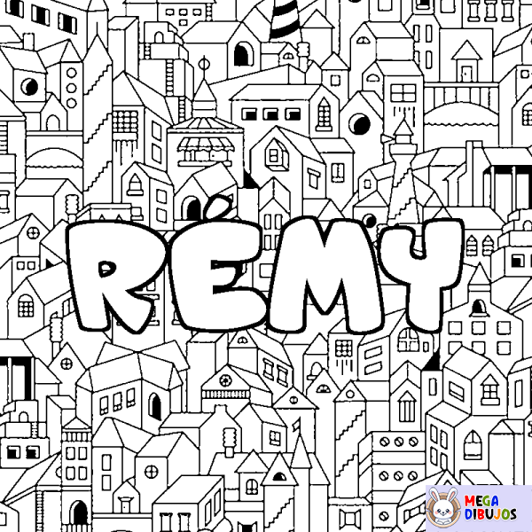 Coloración del nombre R&Eacute;MY - decorado ciudad