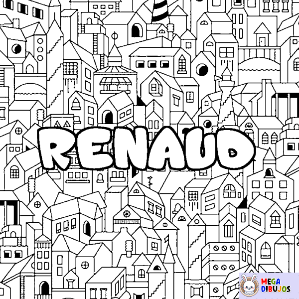 Coloración del nombre RENAUD - decorado ciudad