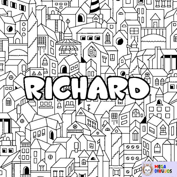 Coloración del nombre RICHARD - decorado ciudad