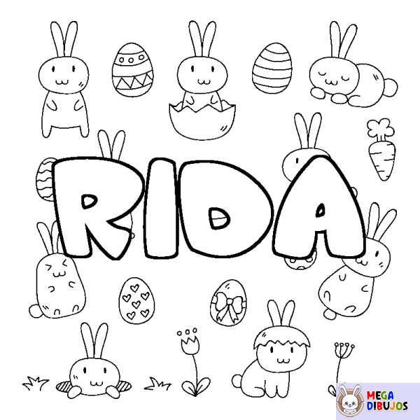 Coloración del nombre RIDA - decorado Pascua