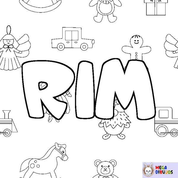 Coloración del nombre RIM - decorado juguetes