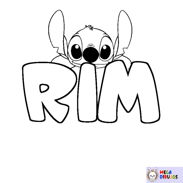 Coloración del nombre RIM - decorado Stitch