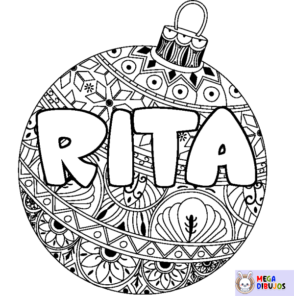 Coloración del nombre RITA - decorado bola de Navidad