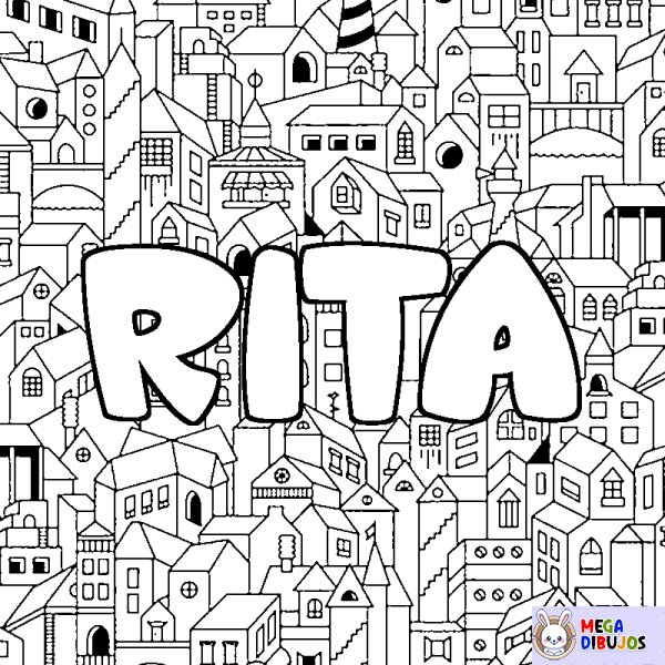 Coloración del nombre RITA - decorado ciudad