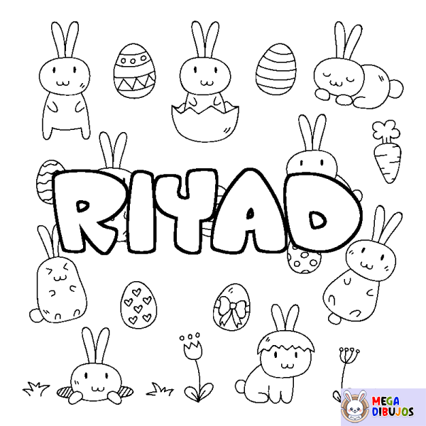 Coloración del nombre RIYAD - decorado Pascua