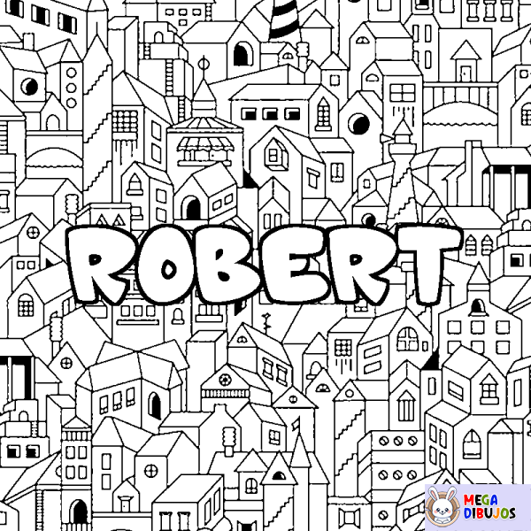 Coloración del nombre ROBERT - decorado ciudad