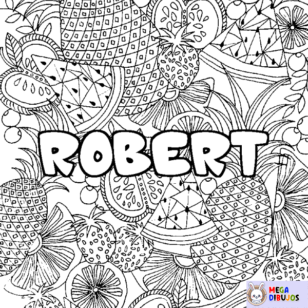 Coloración del nombre ROBERT - decorado mandala de frutas