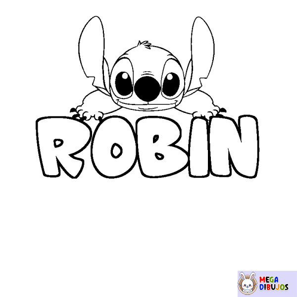 Coloración del nombre ROBIN - decorado Stitch