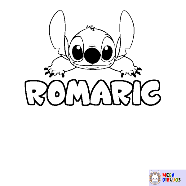 Coloración del nombre ROMARIC - decorado Stitch