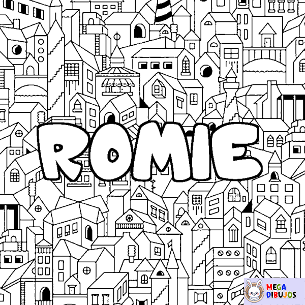 Coloración del nombre ROMIE - decorado ciudad