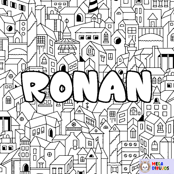 Coloración del nombre RONAN - decorado ciudad