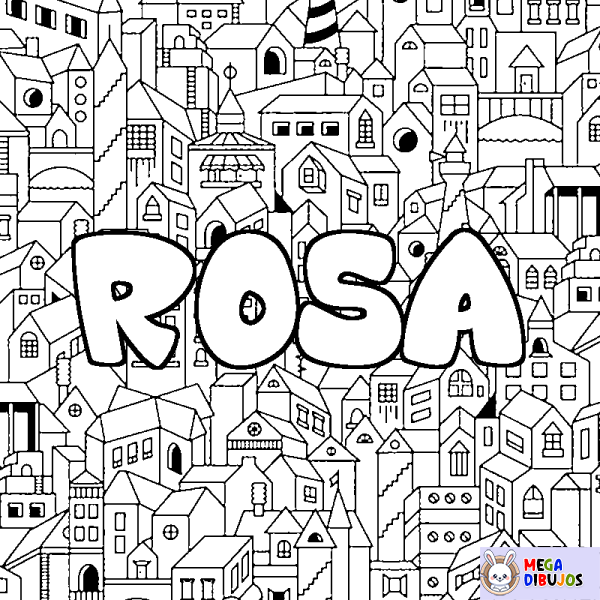 Coloración del nombre ROSA - decorado ciudad