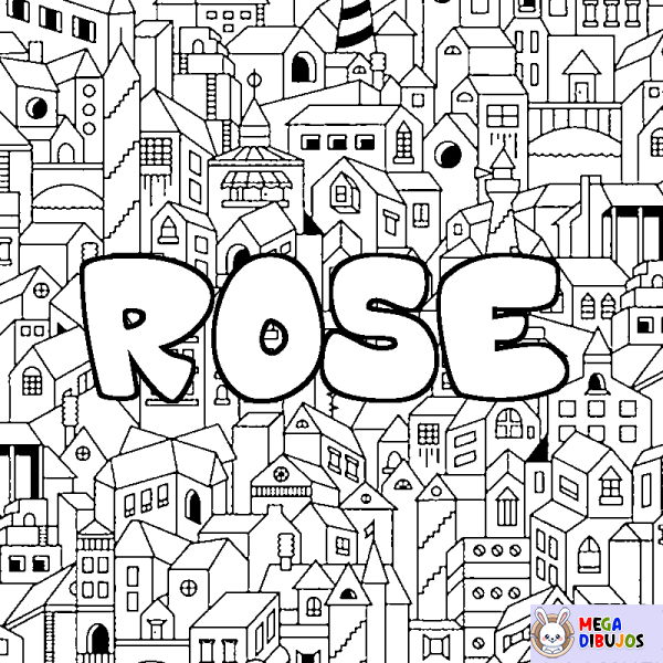 Coloración del nombre ROSE - decorado ciudad