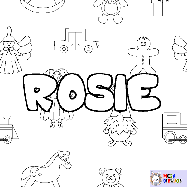 Coloración del nombre ROSIE - decorado juguetes