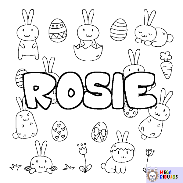 Coloración del nombre ROSIE - decorado Pascua