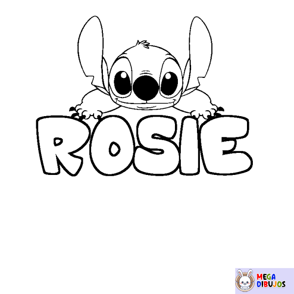 Coloración del nombre ROSIE - decorado Stitch