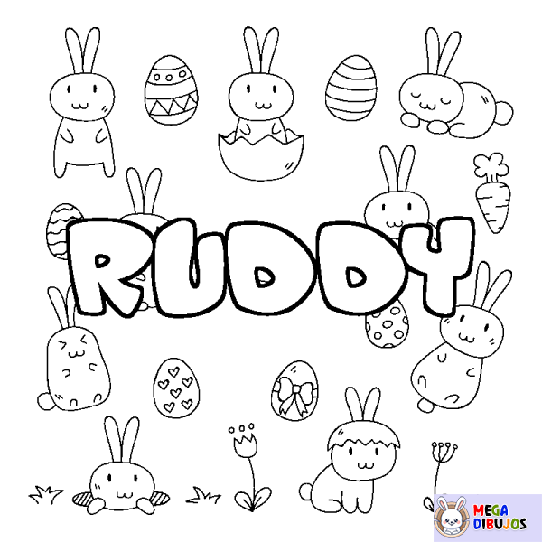 Coloración del nombre RUDDY - decorado Pascua