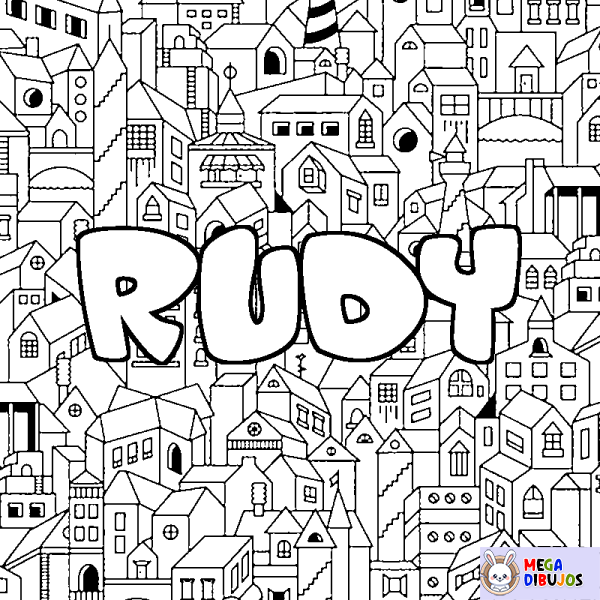 Coloración del nombre RUDY - decorado ciudad