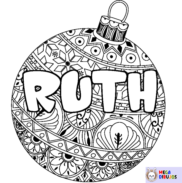 Coloración del nombre RUTH - decorado bola de Navidad