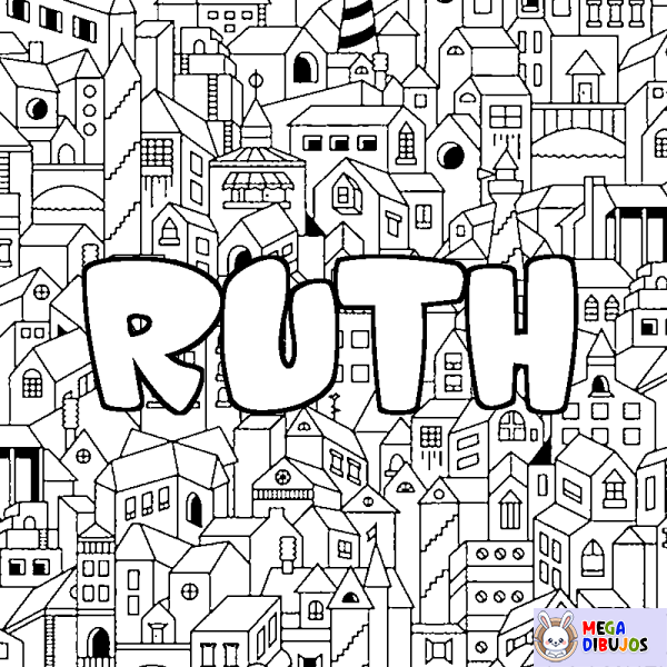 Coloración del nombre RUTH - decorado ciudad