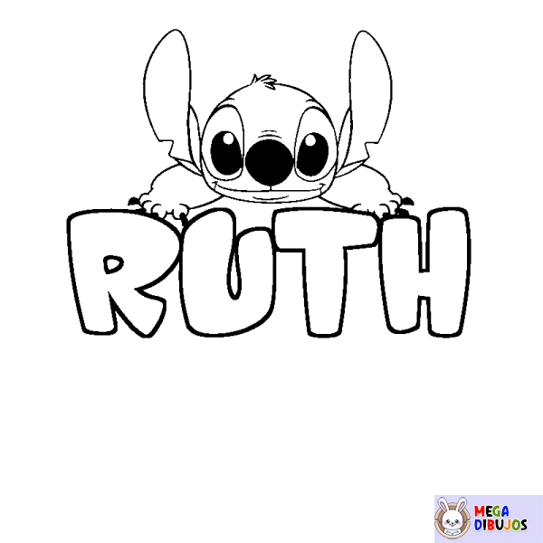 Coloración del nombre RUTH - decorado Stitch