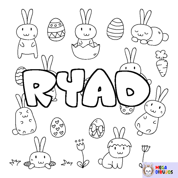 Coloración del nombre RYAD - decorado Pascua