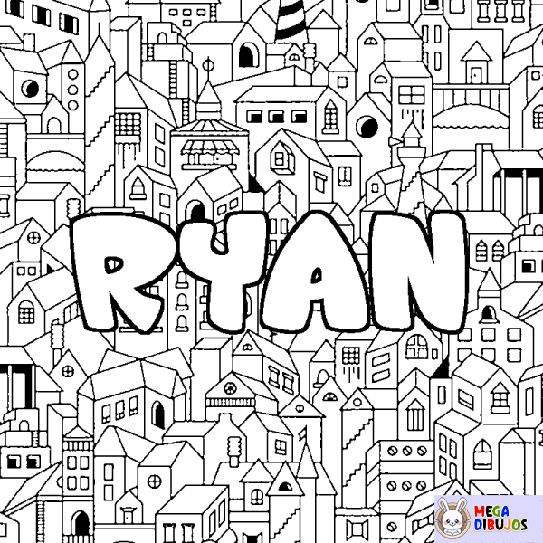 Coloración del nombre RYAN - decorado ciudad