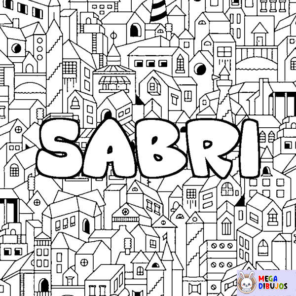 Coloración del nombre SABRI - decorado ciudad