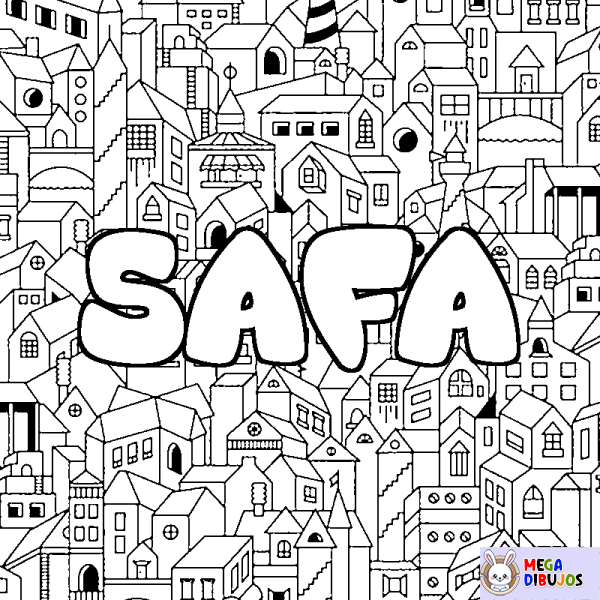 Coloración del nombre SAFA - decorado ciudad