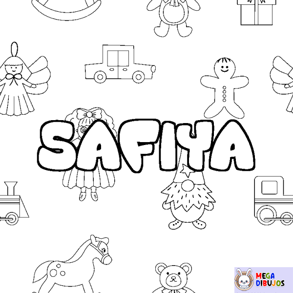 Coloración del nombre SAFIYA - decorado juguetes