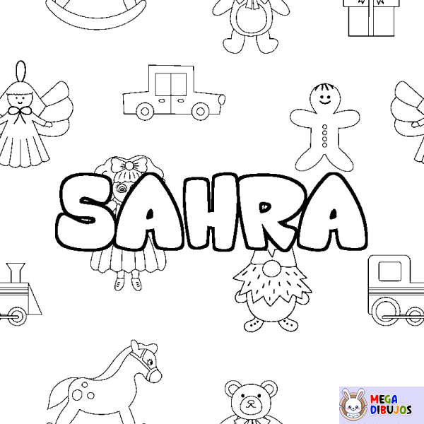 Coloración del nombre SAHRA - decorado juguetes