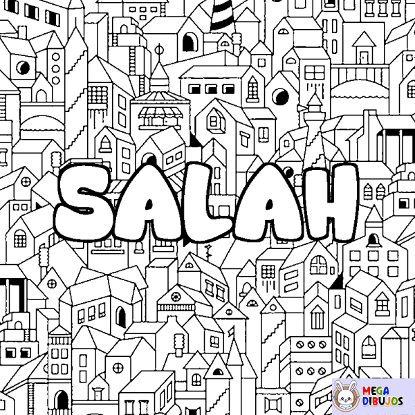 Coloración del nombre SALAH - decorado ciudad