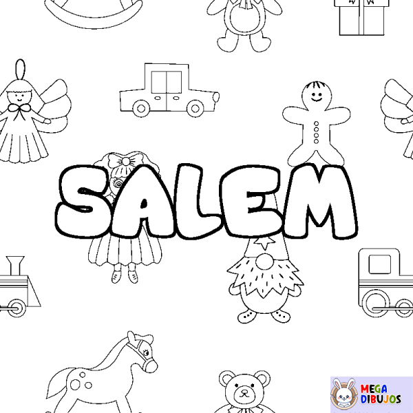 Coloración del nombre SALEM - decorado juguetes