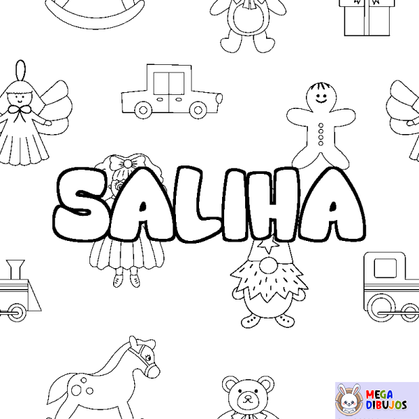 Coloración del nombre SALIHA - decorado juguetes