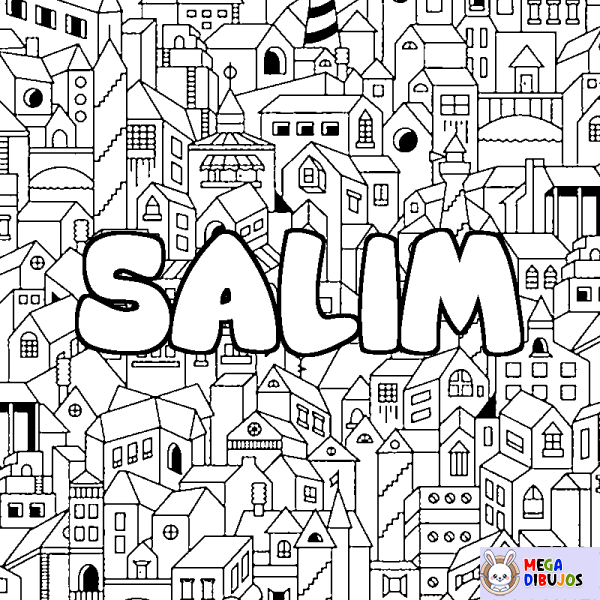 Coloración del nombre SALIM - decorado ciudad