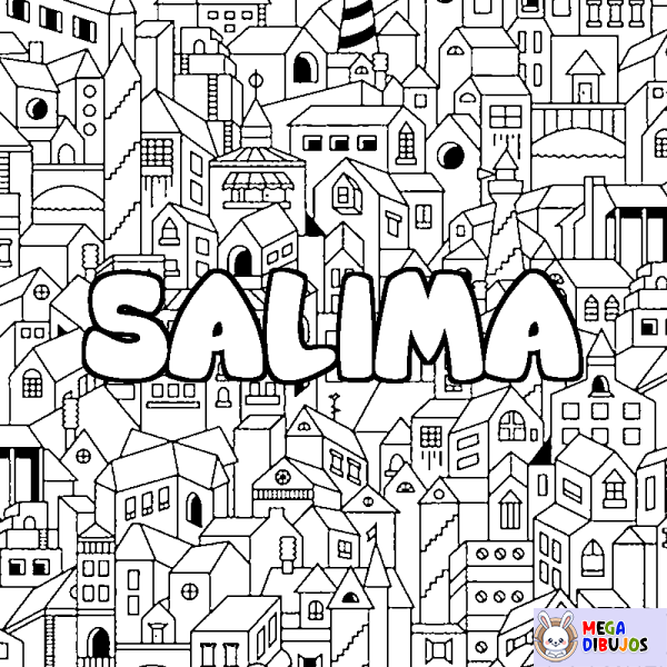 Coloración del nombre SALIMA - decorado ciudad