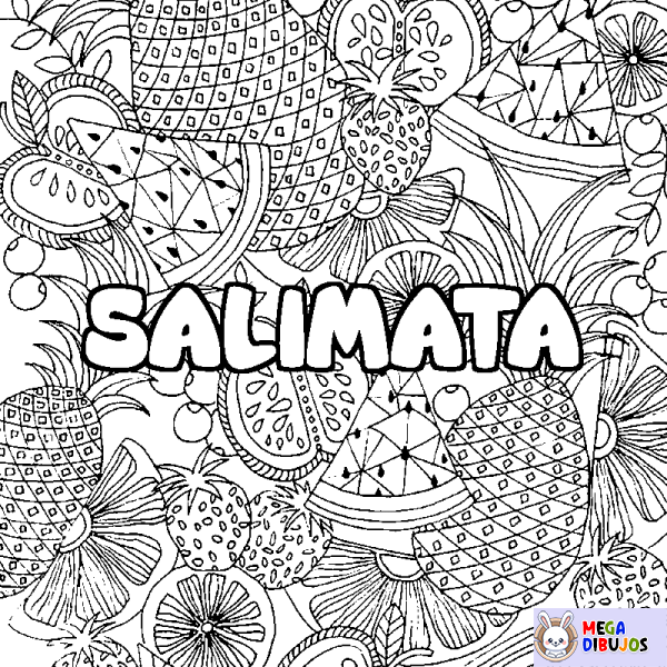 Coloración del nombre SALIMATA - decorado mandala de frutas