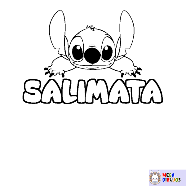 Coloración del nombre SALIMATA - decorado Stitch