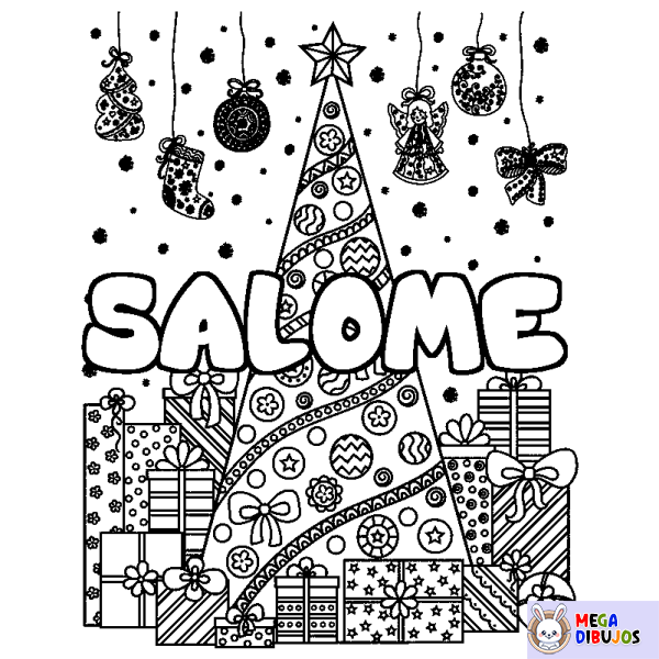 Coloración del nombre SALOME - decorado &aacute;rbol de Navidad y regalos