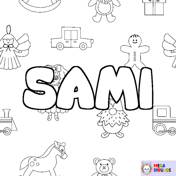 Coloración del nombre SAMI - decorado juguetes