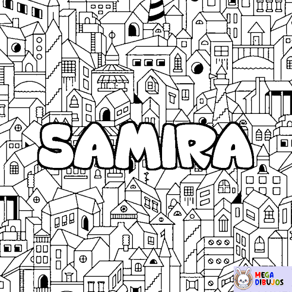 Coloración del nombre SAMIRA - decorado ciudad