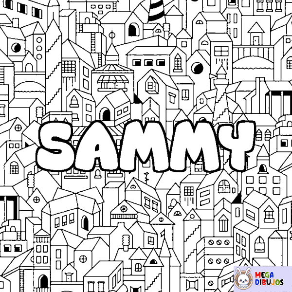 Coloración del nombre SAMMY - decorado ciudad