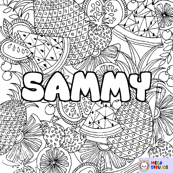 Coloración del nombre SAMMY - decorado mandala de frutas