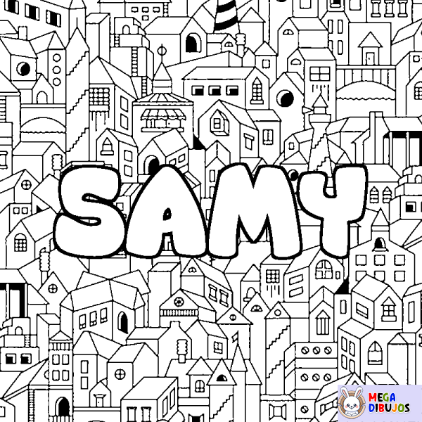 Coloración del nombre SAMY - decorado ciudad